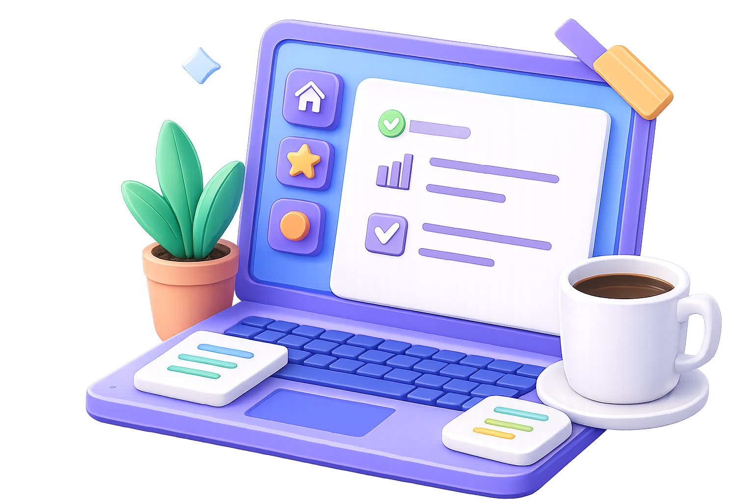 Laptop with learning dashboard